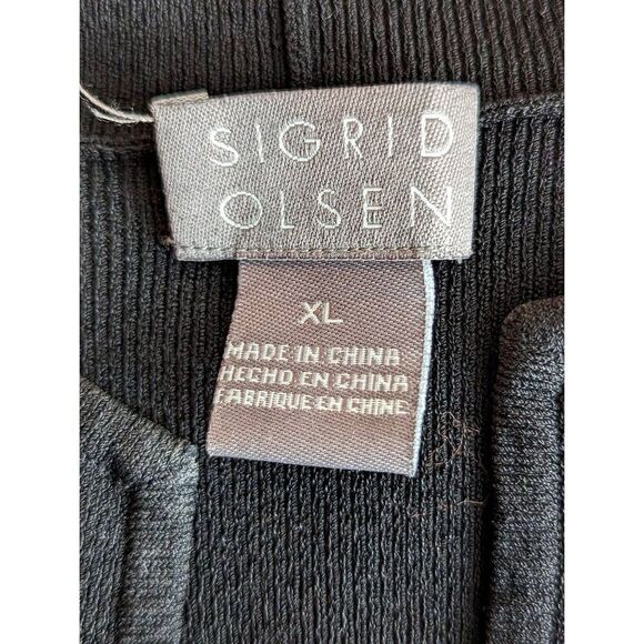Sigrid Olsen Women Black Abstract Embroidered Knit Blouse Size XL - Picture 8 of 12